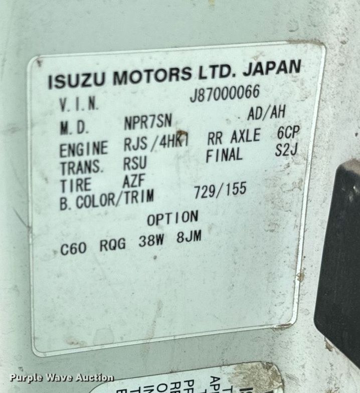 image for item DP8460 2008 Isuzu NPR truck cab and chassis