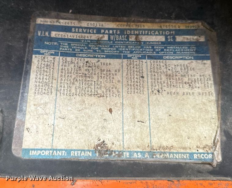 image for item DP8466 1974 Chevrolet C60 flatbed truck