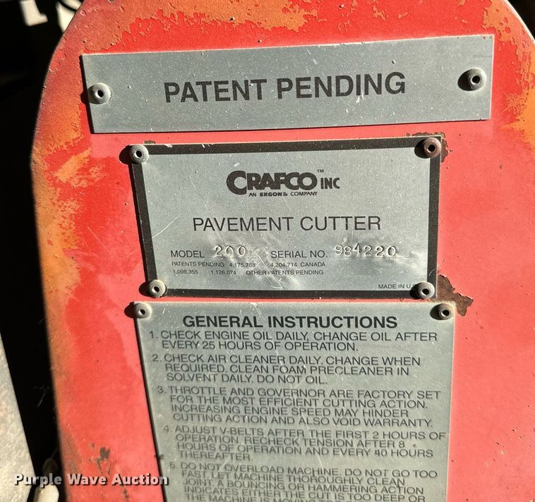 image for item DP8484 Crafco Inc. 200 concrete saw