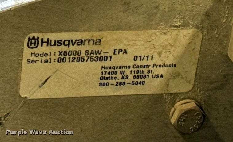 image for item DP8490 2011 Husqvarna X5000 concrete saw