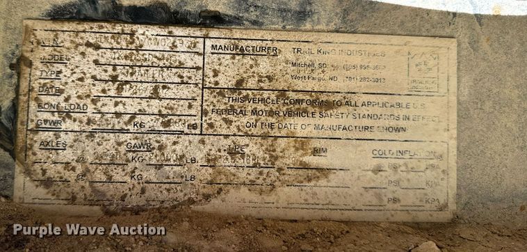 image for item DP8495 2012 Trail King TK60SSD 403 side dump trailer