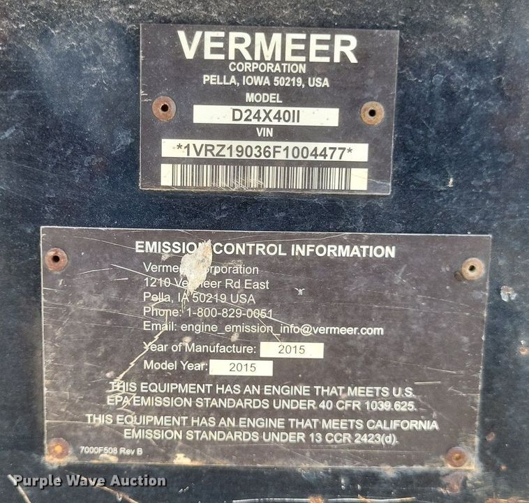 image for item DQ3630 2015 Vermeer  D24x40 Series II directional boring unit