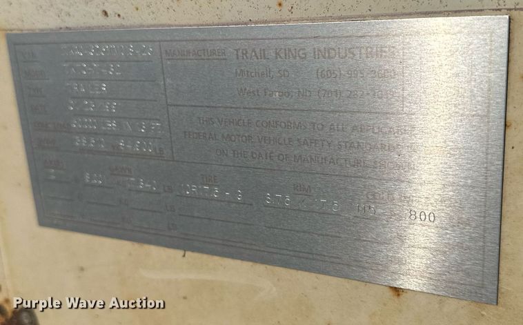 image for item DR2634 1991 Trail King  TK70HT462 drop deck hydraulic tail equipment trailer