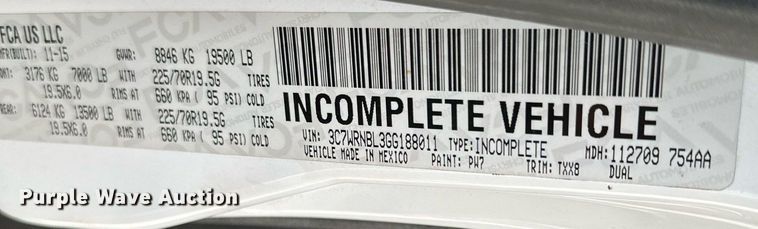 image for item DR2649 2016 Dodge  Ram 5500HD utility / service truck