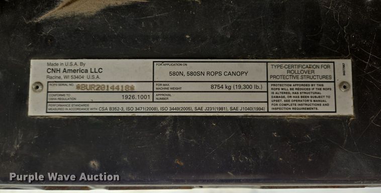 image for item DT5262 2014 Case  580N backhoe