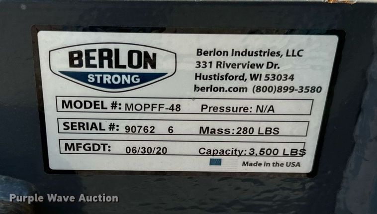 image for item DV5926 2020 Berlon MOPFF-48 compact wheel loader forks 