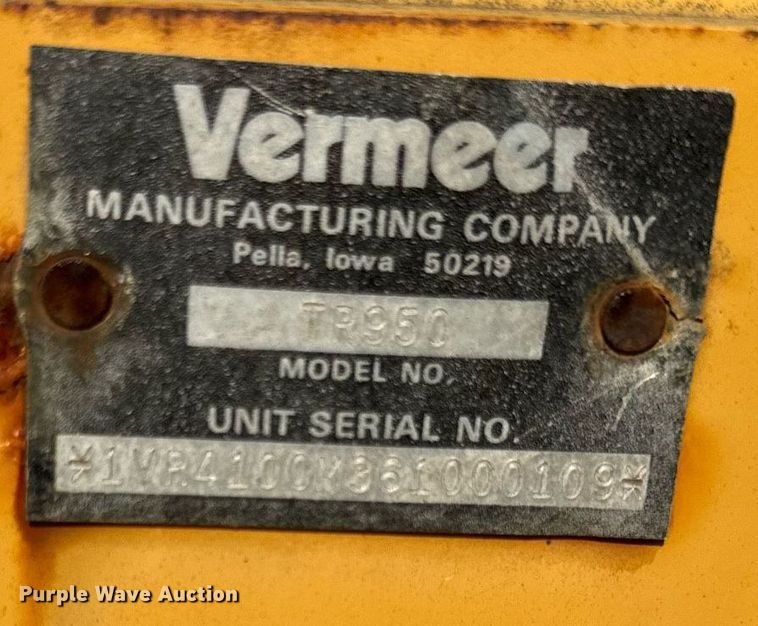 image for item DV5927 2006 Vermeer TR950 trencher