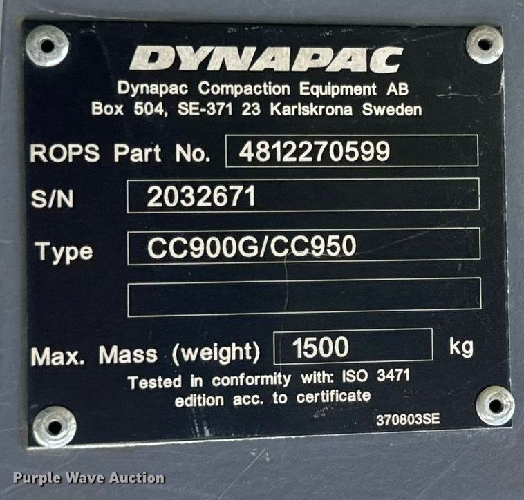 image for item DV5939 Dynapac CC950 double drum roller