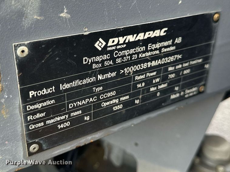image for item DV5939 Dynapac CC950 double drum roller