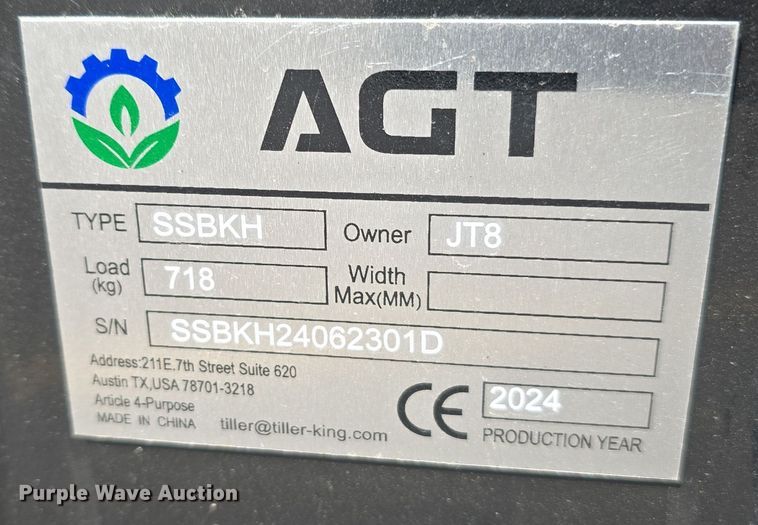 image for item DW3772 2024 AGT SSBKH skid steer backhoe