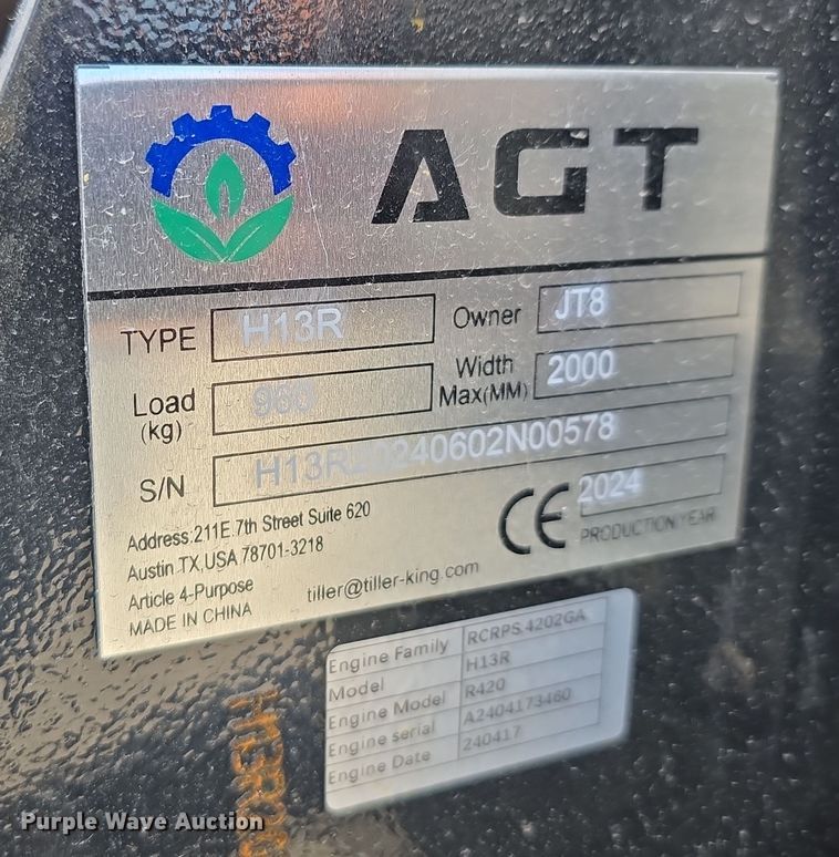 image for item DW3778 2024 AGT H13R mini excavator