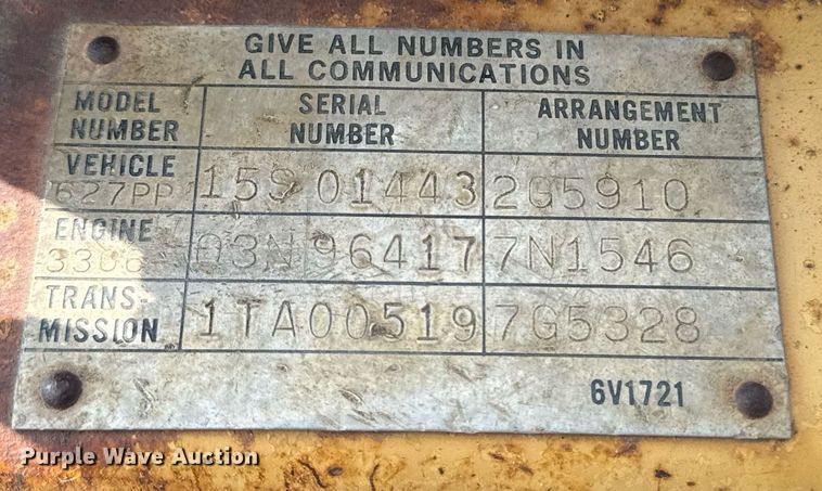 image for item EE7640 1981 Caterpillar 627B conventional scraper