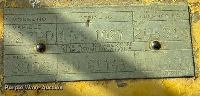 image for item EE7641 1978 Caterpillar 627B conventional scraper