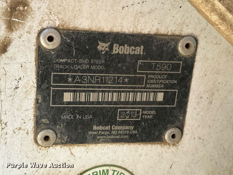 image for item EE7678 2013 Bobcat T590 tracked skid steer loader