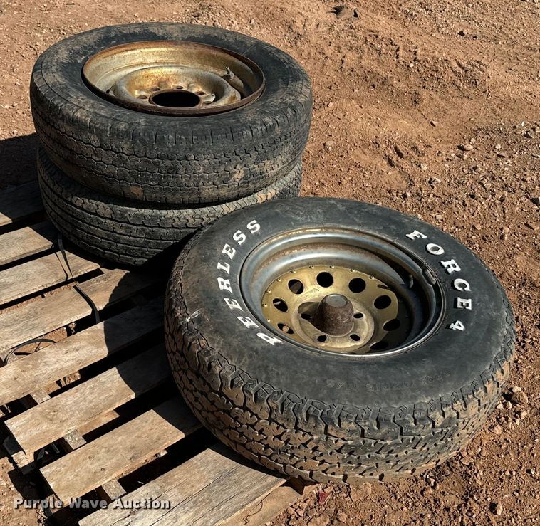 image for item EE7695 Misc wheels and tires (3) tires and wheels