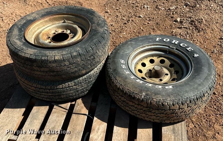 image for item EE7695 Misc wheels and tires (3) tires and wheels