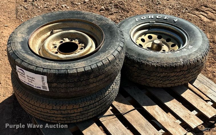 image for item EE7695 Misc wheels and tires (3) tires and wheels