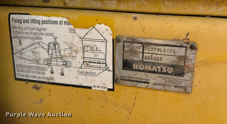image for item EE7710 2003 Komatsu PC270LC-7L excavator