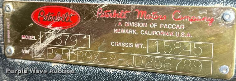 image for item EE7717 1988 Peterbilt 379 dump truck