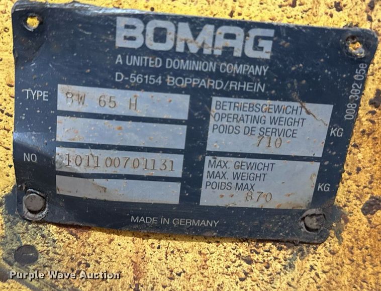 image for item EE7731 Bomag BW 65 H trench compactor