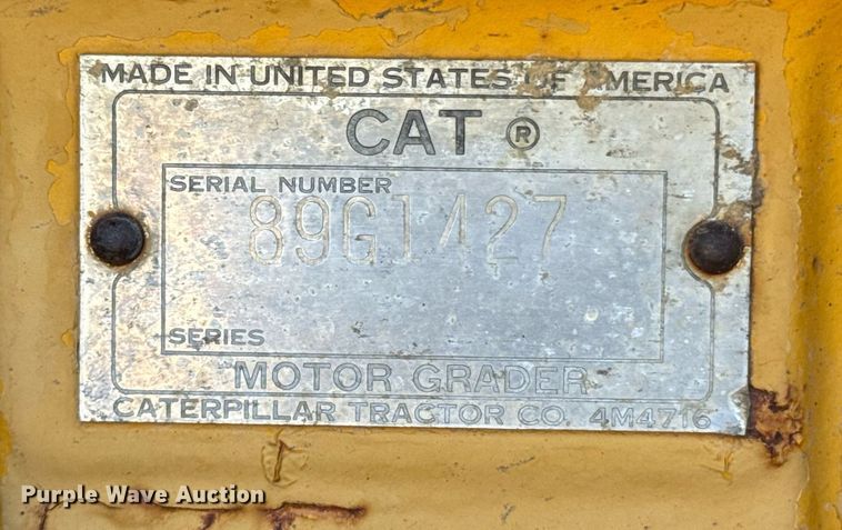 image for item EE7756 1967 Caterpillar 120 motor grader