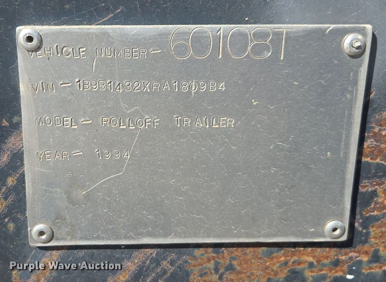 image for item EE7768 1994 Benlee TA60DD43 roll-off container trailer