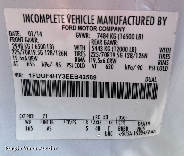 image for item EG0782 2014 Ford F450 Super Duty  bucket truck