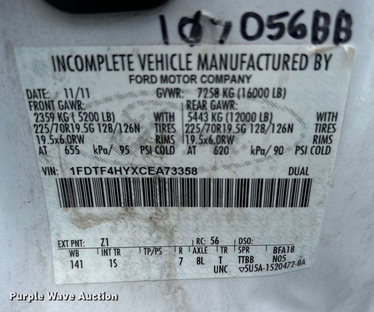 image for item EG0974 2012 Ford F450 Super Duty bucket truck