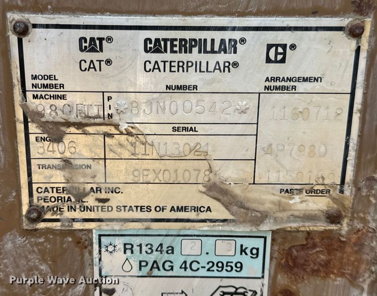 image for item EH7056 1995 Caterpillar  980F Series II wheel loader