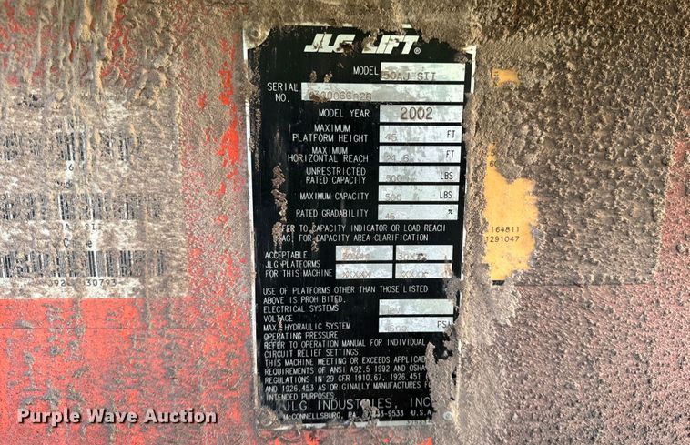 image for item EH7057 2002 JLG 450AJ SII boom lift