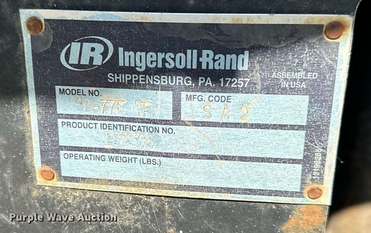 image for item EJ7257 2006 Ingersoll Rand  SD77D single drum vibratory roller