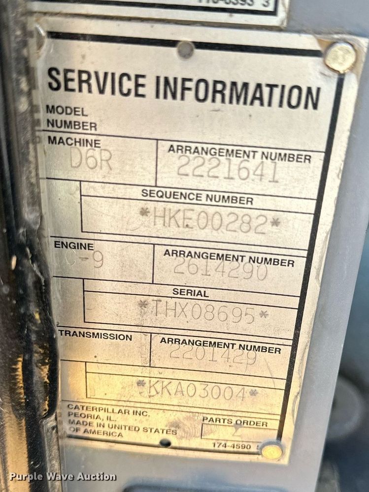 image for item EJ7261 2007 Caterpillar  D6R dozer