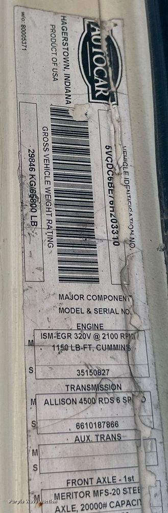 image for item EJ7263 2006 Autocar  WX roll-off container truck