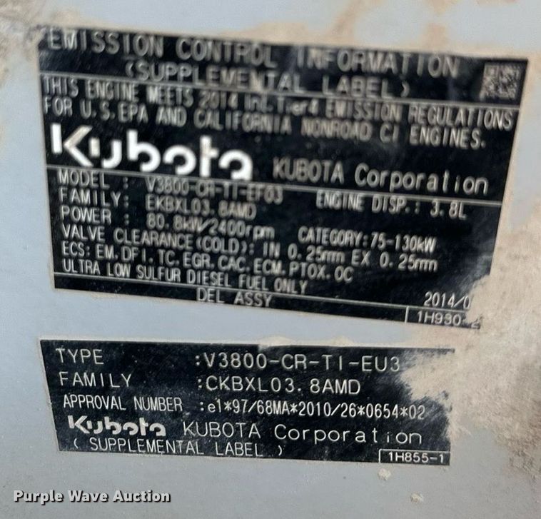 image for item EJ7264 2015 Takeuchi TL12 tracked skid steer loader