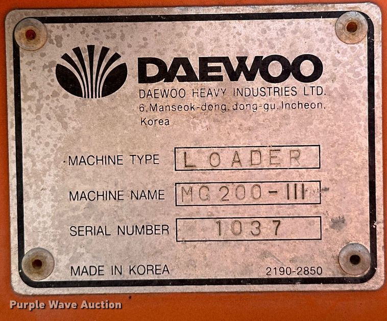 image for item EK0010 2003 Daewoo  Mega 200-III wheel loader
