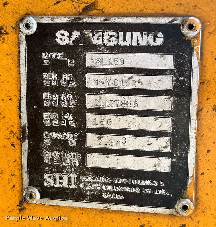 image for item EK3330 1993 Samsung  SL150 wheel loader