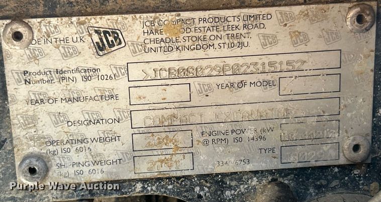 image for item EK3360 JCB 8029CTS mini excavator