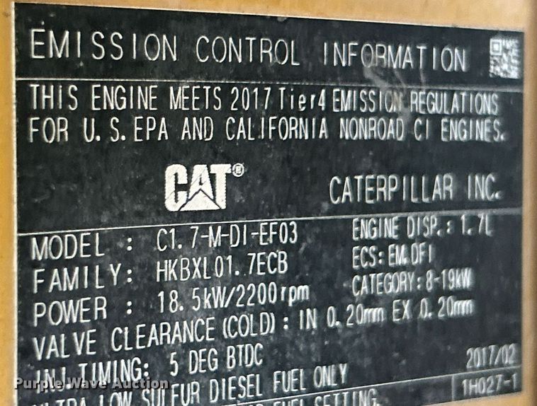 image for item EK3378 2017 Caterpillar  303.5E2 CR mini excavator