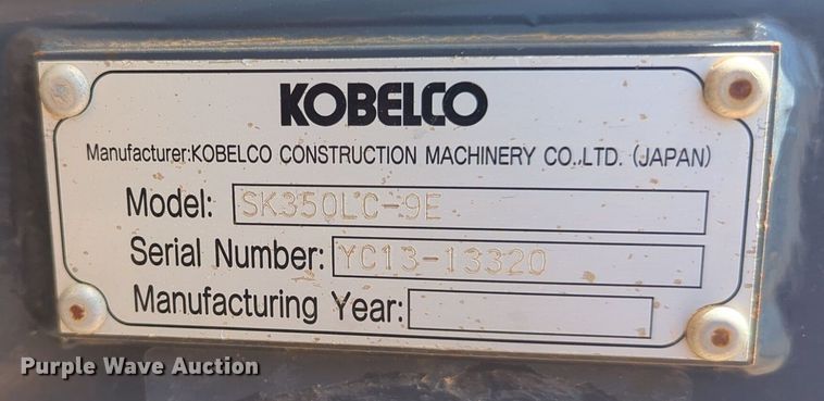 image for item EQ2148 2015 Kobelco SK350LC-9E excavator