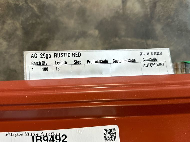 image for item IB9492 (100) sheets of metal siding/roofing 