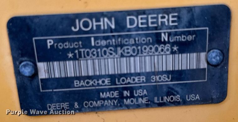 image for item IE9065 2011 John Deere 310SJ backhoe