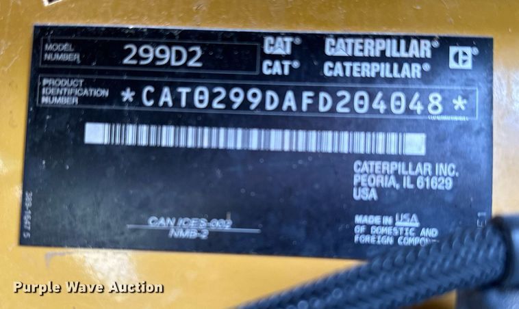 image for item IE9068 2018 Caterpillar  299D2 tracked skid steer loader