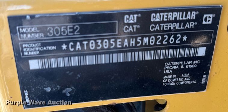 image for item IE9083 2016 Caterpillar  305E2 CR mini excavator