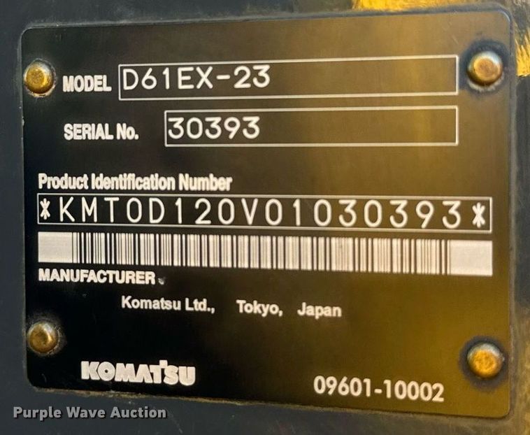 image for item IE9100 2014 Komatsu D61 dozer