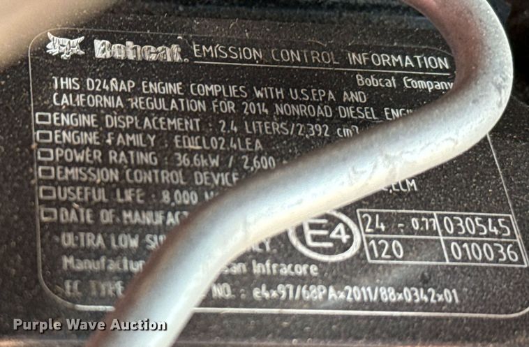 image for item IE9110 2014 Bobcat S510 skid steer loader