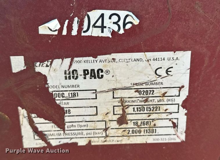 image for item LC9055 2018 HO-PAC 1000C plate compactor