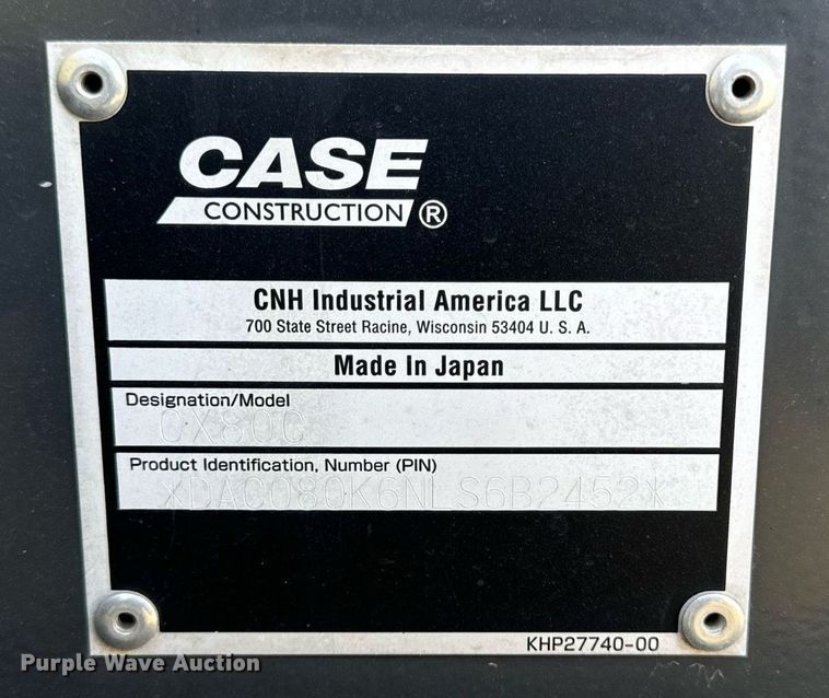 image for item LC9061 2020 Case  CX80C excavator