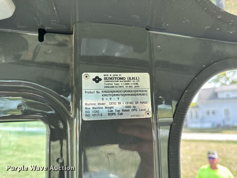 image for item LC9063 2017 Case CX80C mini excavator