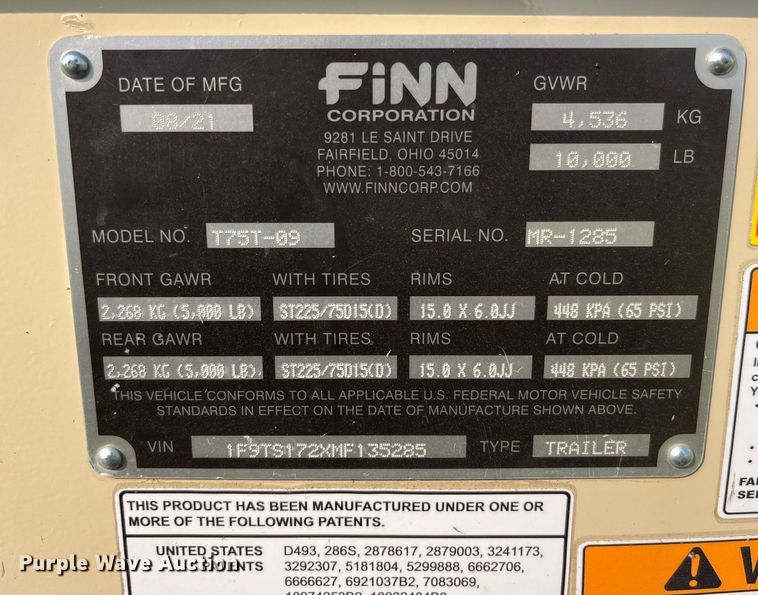 image for item LC9069 2021 Finn T75T-09 hydroseeder