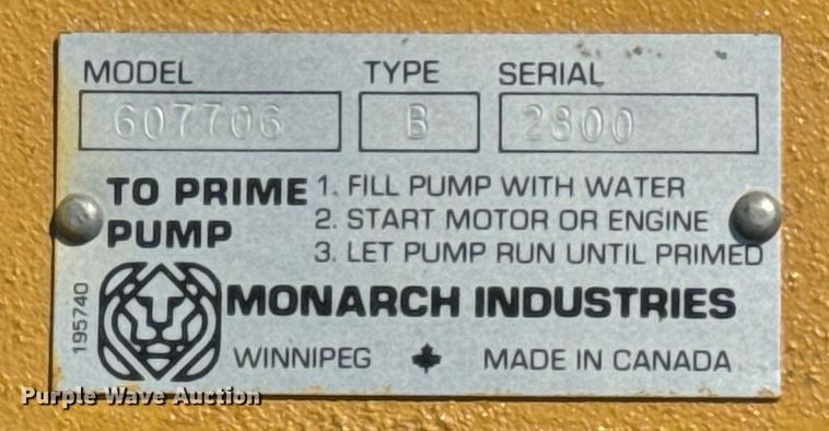 image for item LC9083 Monarch 607706 mud system pump